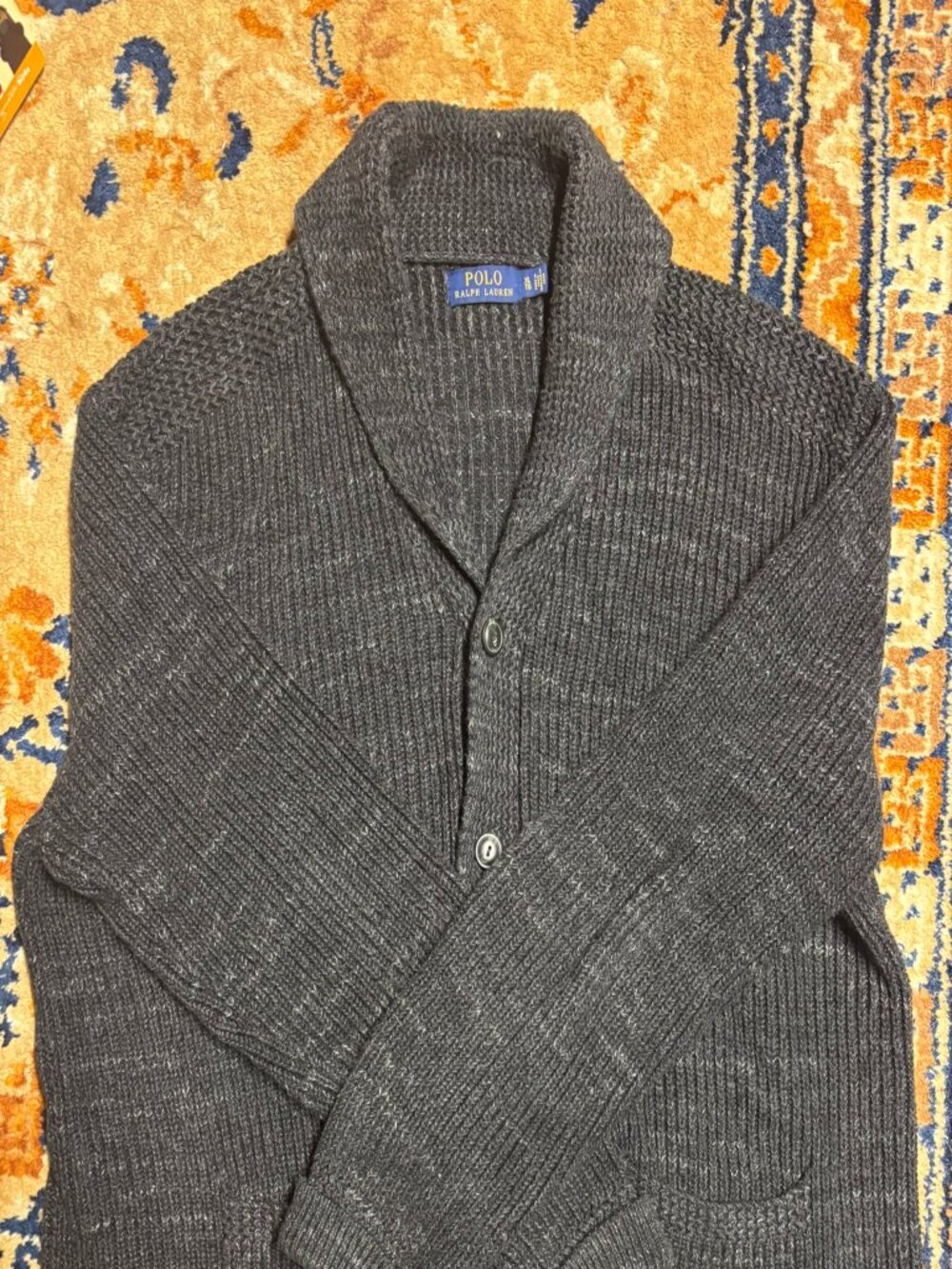Polo Ralph Lauren Cotton Shawl-Collar Cardigan Grey XL